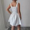 Summer Women's Polka Dot Print Mini Dress Fashion Square Collar Bohemia Bodycon Dress Sleeveless A-line Sexy White Tank Dresses