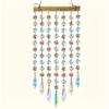 1pc Glass Suncatcher Hanging Crystal Wind Chime with Colorful Glass Bead Chains and Wooden Bead Pendant for Jewelry Making