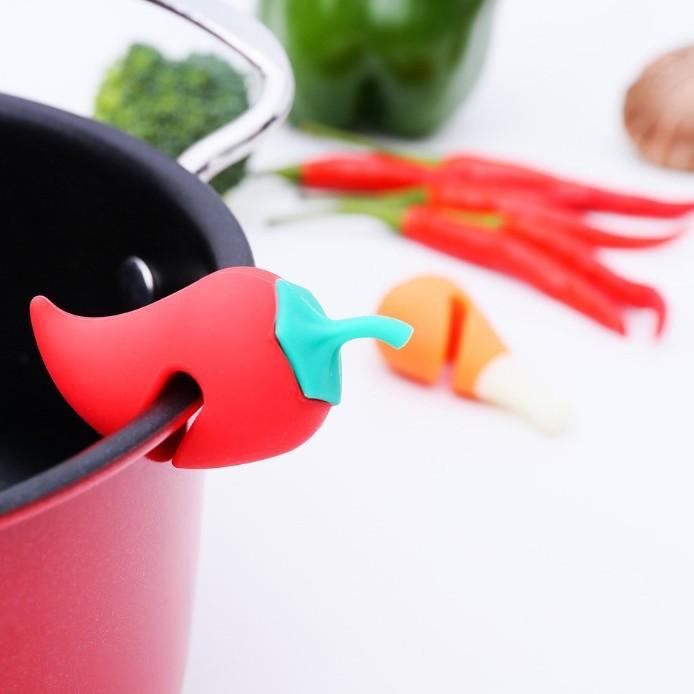 1pcs Spill-proof Lid Lifter for Soup Pot Kitchen Tools Lid Stand Silicone Heat Resistant Holder Keep The Lid Open Kitchen Tools