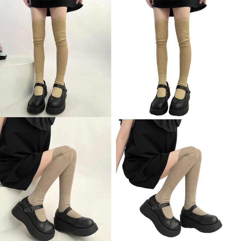 1 Pair Dress Socks Cotton Socks Princess Style Thigh High Lolitas Socks Frilly Ruffle Socks, Women Girl Over Knee Socks