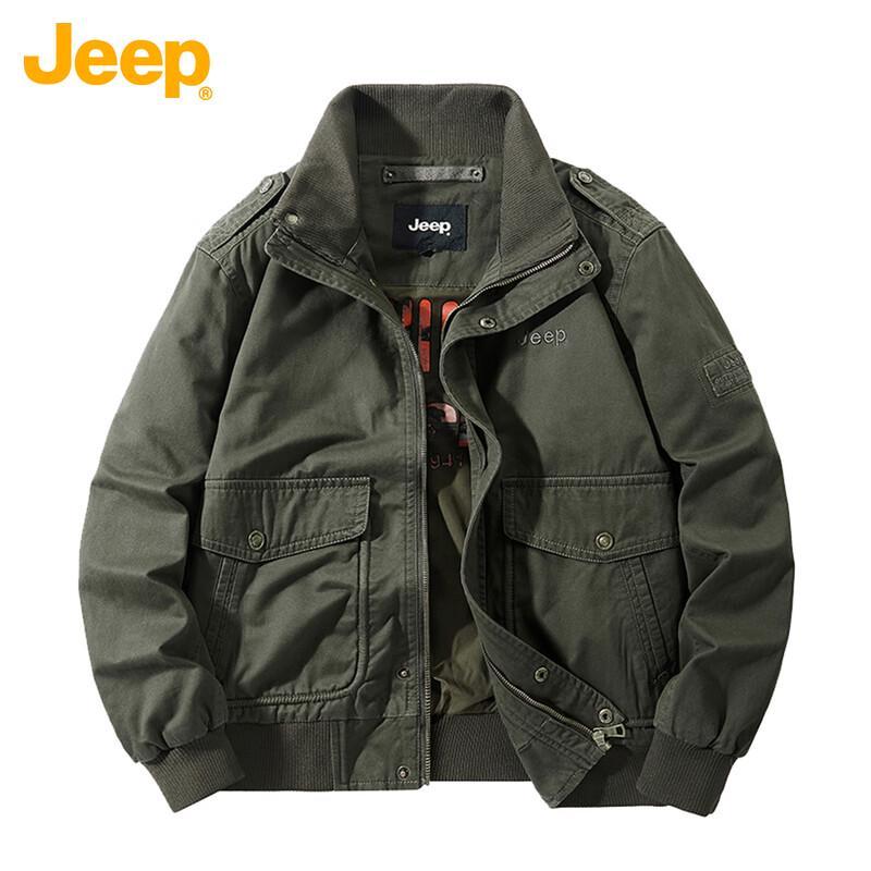 Jeep Men's Retro Stand-Collar Casual Jacket