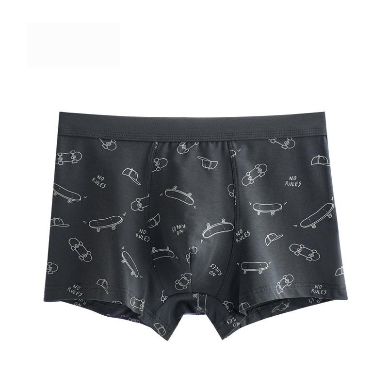 Herren Unterwäsche Bedruckte Vierkant-Hose Junge Herren Sport Schnelltrocknend Flachwinkel-Hose