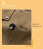 Men's Mid-Length Balmacaan Trench Coat with Rivet Detail - Versatile British Style Outerwear