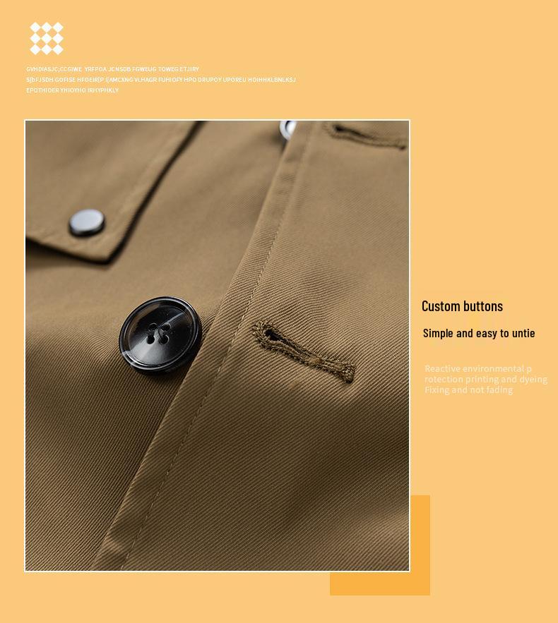 Men's Mid-Length Balmacaan Trench Coat with Rivet Detail - Versatile British Style Outerwear