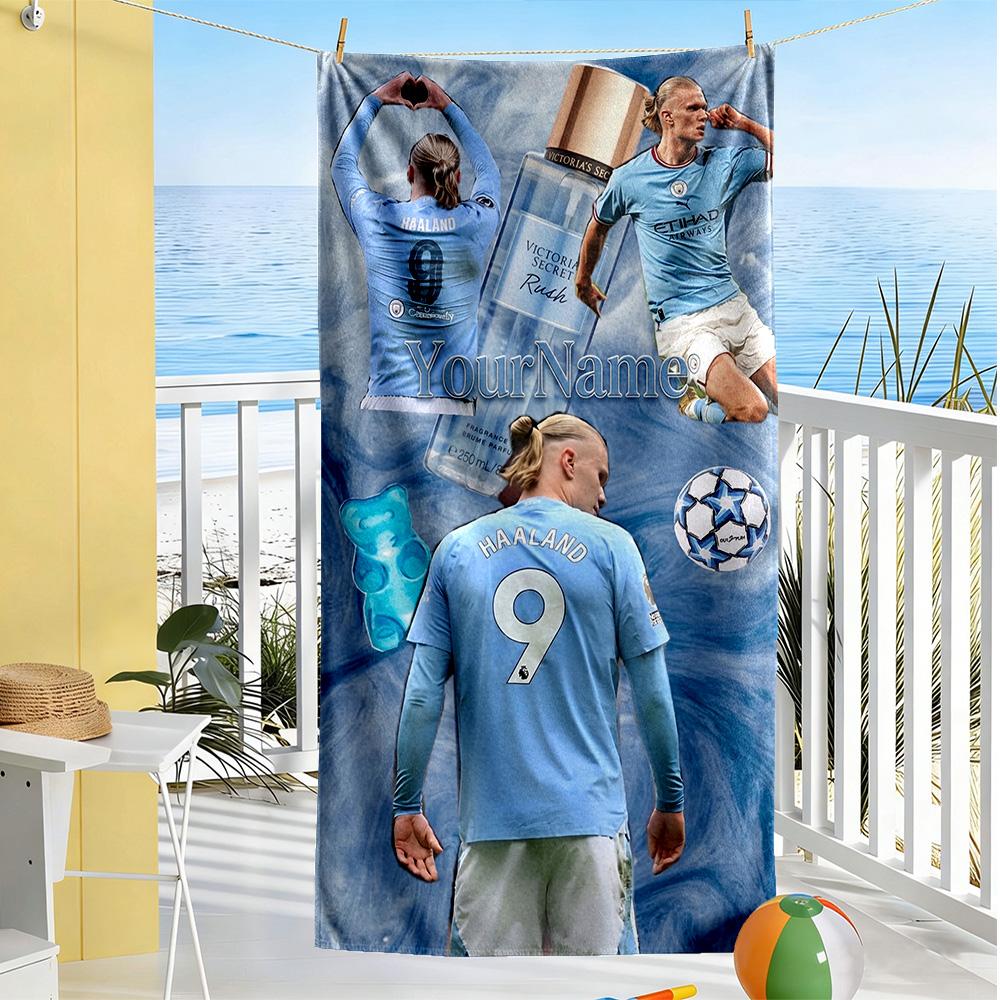 Haaland Customize Text Beach Towel Quick-Dry Soft Microfiber Portable for SwimmingBeachCamping Travel Beach AccessoriesGym