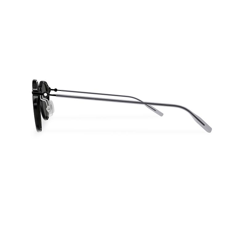 Montblanc Round Sunglasses With Thin Mirrored Legs Unisex Sunglasses Black MB0355S