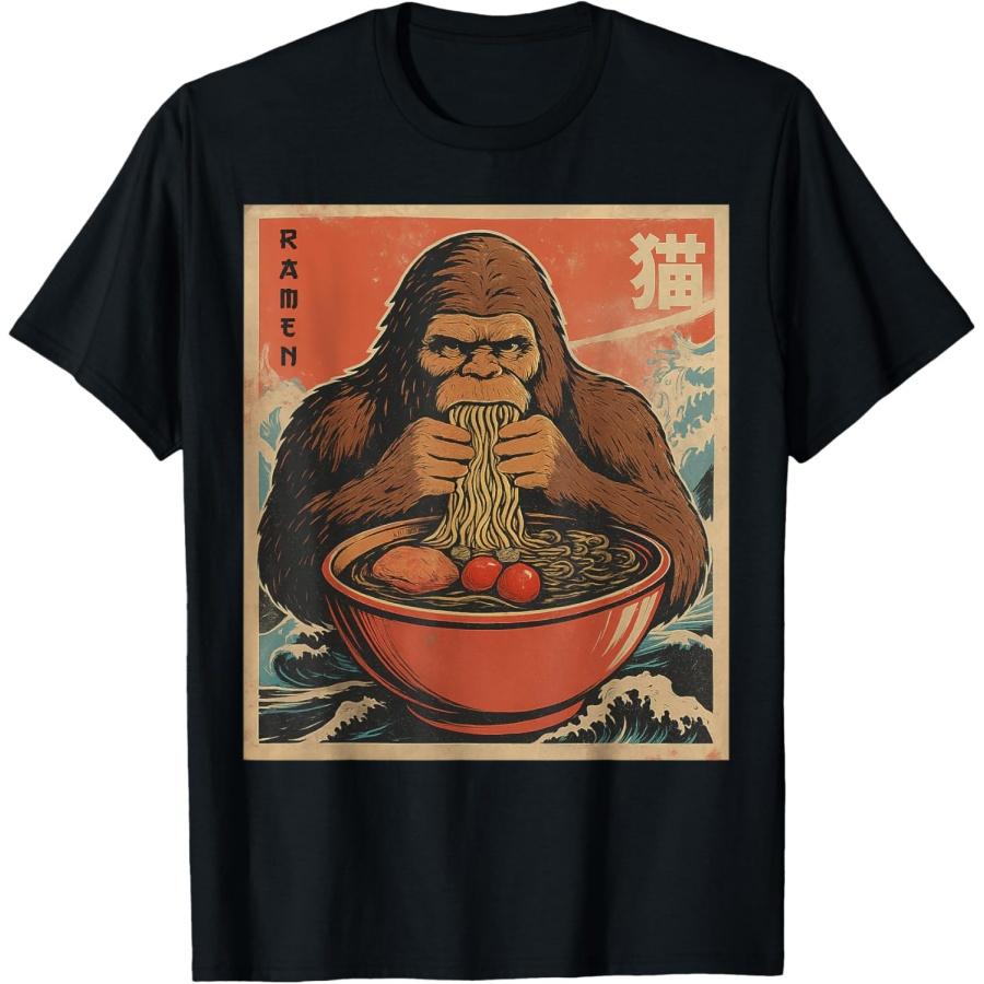 

Anime Bigfoot Ramen Japanese Funny Kawaii Gift Men Women Kid T-Shirt(1) XXXXXL чорний