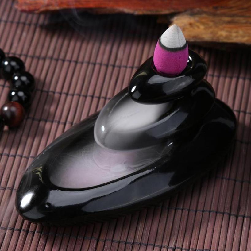1 Pcs Small Censer Incense Holder Incense Home Office Teahouse Creative Decor Ceramic Incense Stand Lotus
