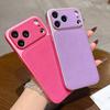 Candy Leather Phone Case For iPhone 17 Air 13 14 15 16 17 Pro Max 16Pro 17Pro Official Big Window Shockproof Protector Cover