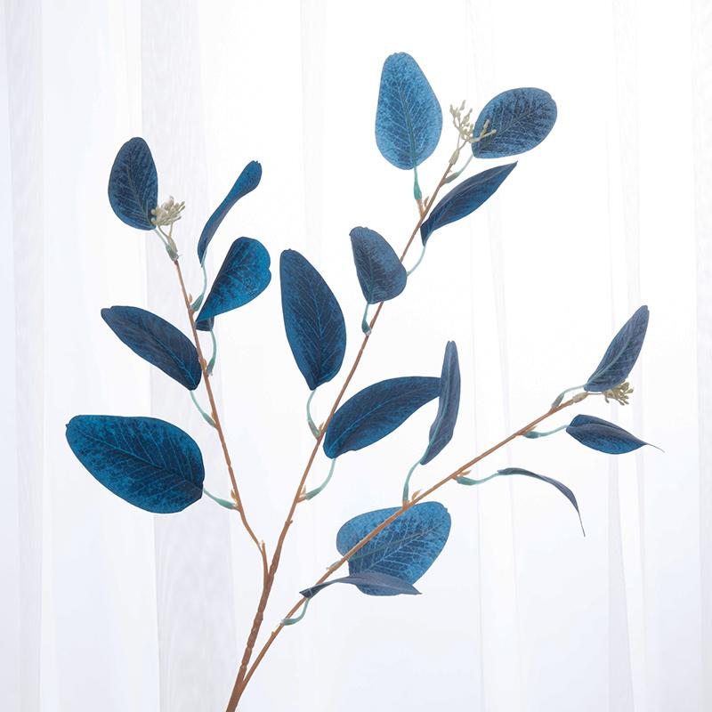 Artificial Eucalyptus Leaves Flowers Branch Fake Plant Decoration for Wedding Home Flower Arrangement Blue Pink Eucalyptus Decor
