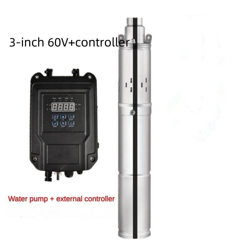 Small Household Stainless Steel Deep Well Submersible Pump Solar Brushless Screw DC Pump Irrigation Efficient Water Pump