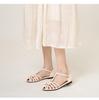 2025 Damen Atmungsaktive Gewebte Flache Sandalen - Geschlossene Zehen, Ein Schnalle, Sommermode, Römischer Stil