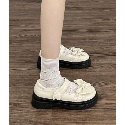 Chaussures plates japonaises jk blanches petites chaussures en cuir pour femmes 2025 nouveau printemps et automne Mary Jane à bouche peu profonde françaises chaussures simples