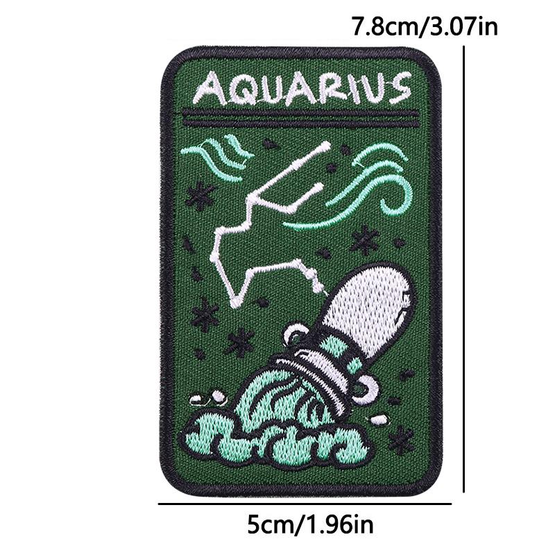 12 Zodiac Signs Embroidery Patch Iron On Patches Complete Set Horoscope Constellation Design for Jacket Backpack Daily Decor