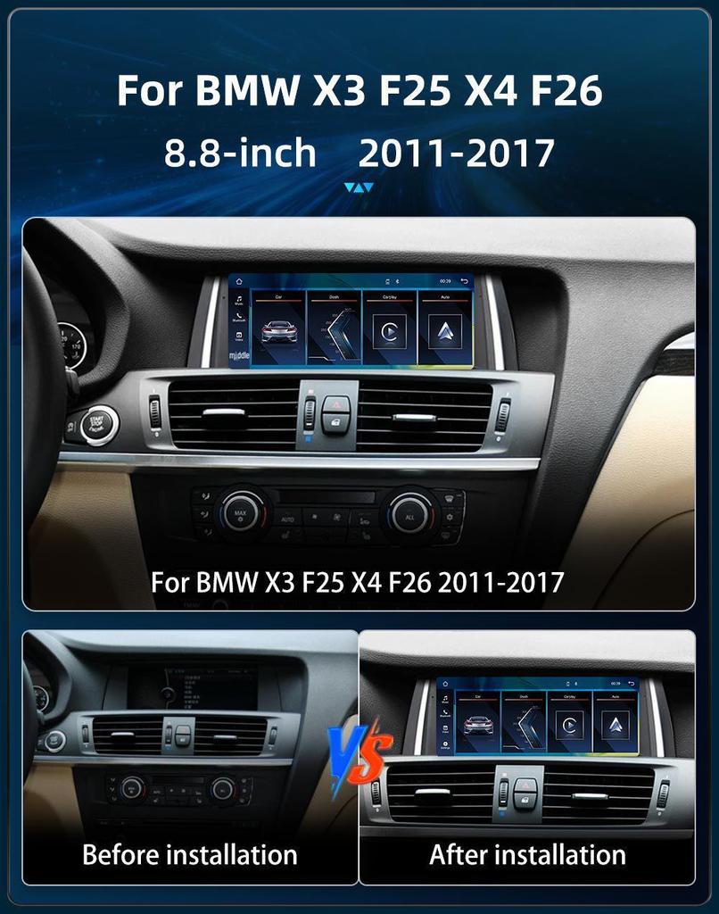 Kompatybilny z ekranem centralnego sterowania BMW X3, F25, X4, F26 oraz systemem nawigacji GPS w samochodzie.