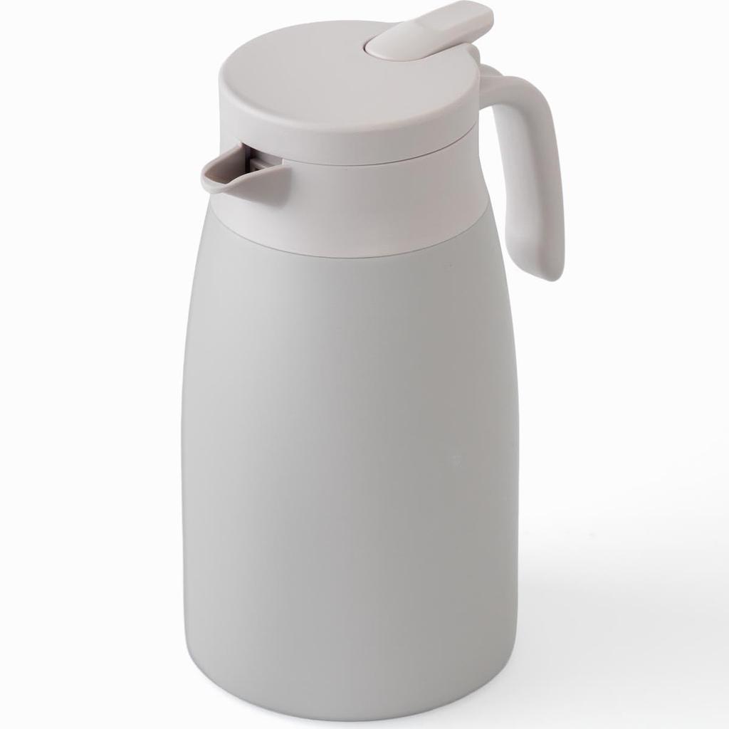 Atlas Insulated Pot 1L 1000ml Lightweight Slim Energy Saving Tabletop Stainless Thermos Insulation Cooling Vacuum Double Structure Easy Clean Lever