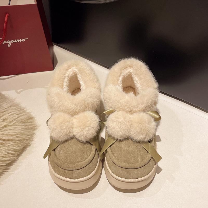 Fashion Green Companion Snow Boots Women Shoes Winter 2024 New Fashion Short Tube Women Boots Sleeve Versatile Cotton Shoes Thickened