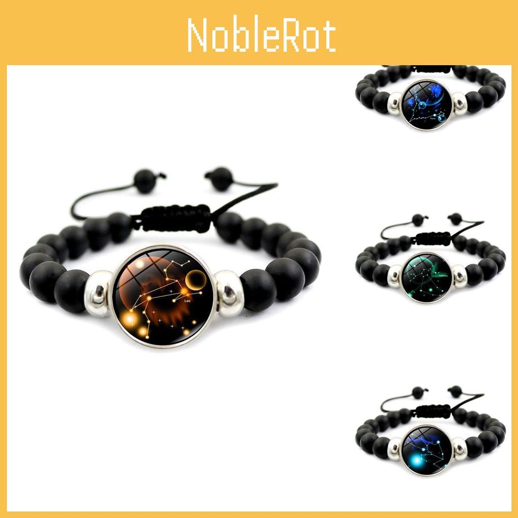 Trendy Western Style Zodiac Sign Bracelet For Men And Women Glass Beads