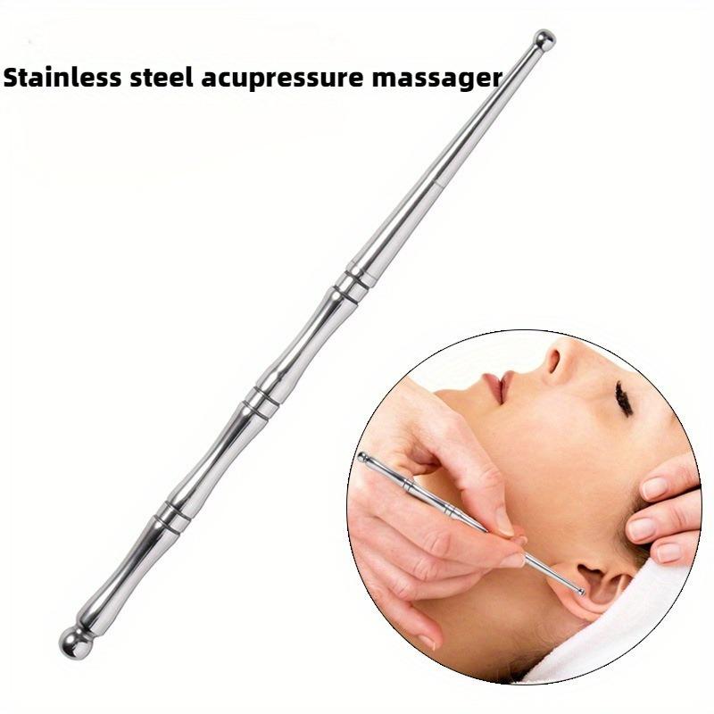 Stainless Steel Acupuncture Pen - Dual Head Massage Tool for Deep Tissue, Trigger Points  Acupressure, Handheld Relaxation серебряный