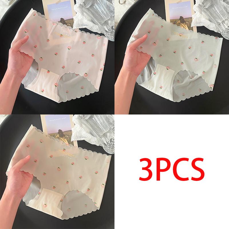 Ice Silk Seamless Women's Underwear Ultra-thin Quick-drying Cute Underwear Mid-waist Antibacterial Comfortable Breathable Underwear