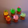 6 Night Light Mini Succulent Cactus Plants - Colorful Resin Fairy Garden Accessories, Cute Desktop Decoration, Suitable for Home
