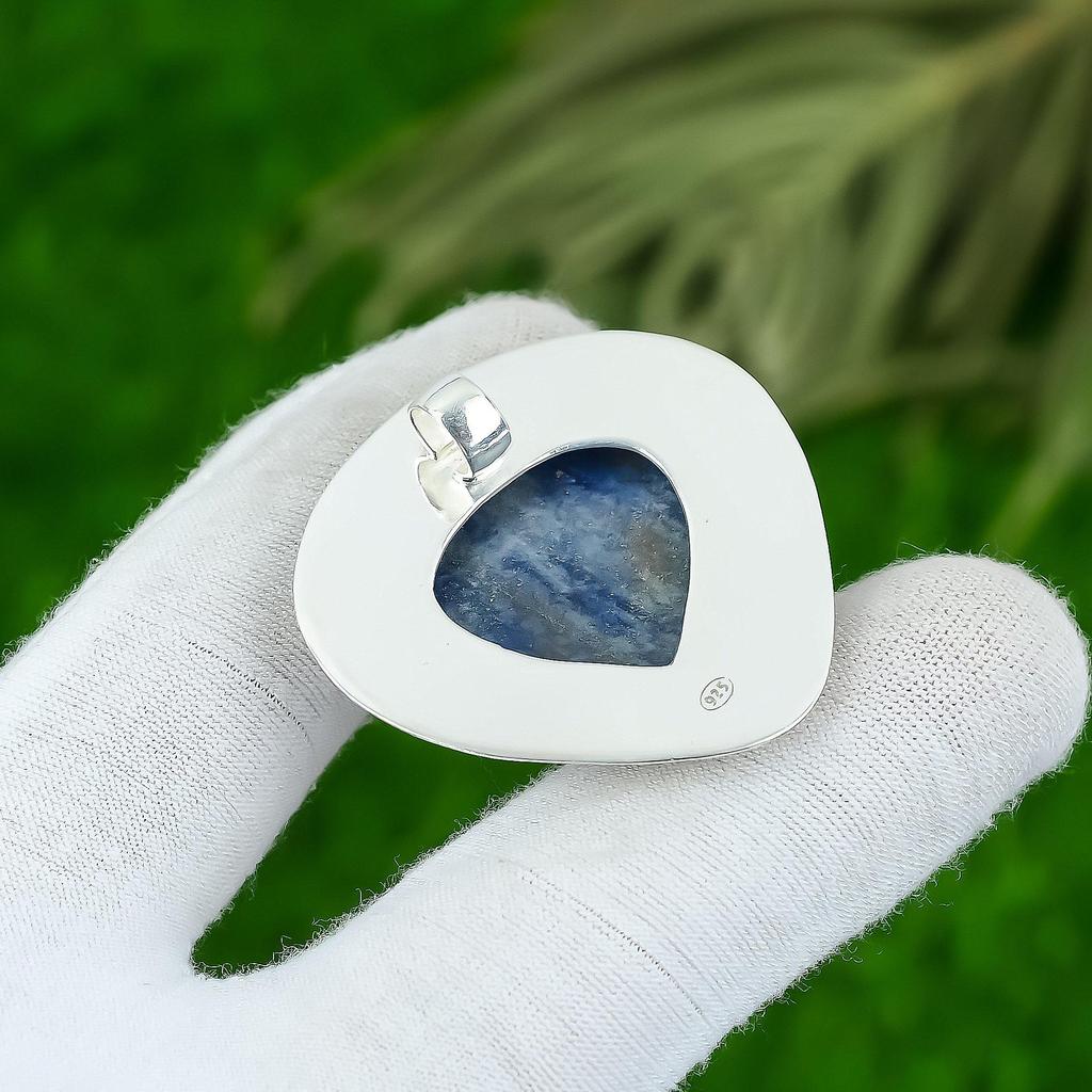 Gift For Her 925 Sterling Silver Natural Sodalite Gemstone Jewelry Pendant