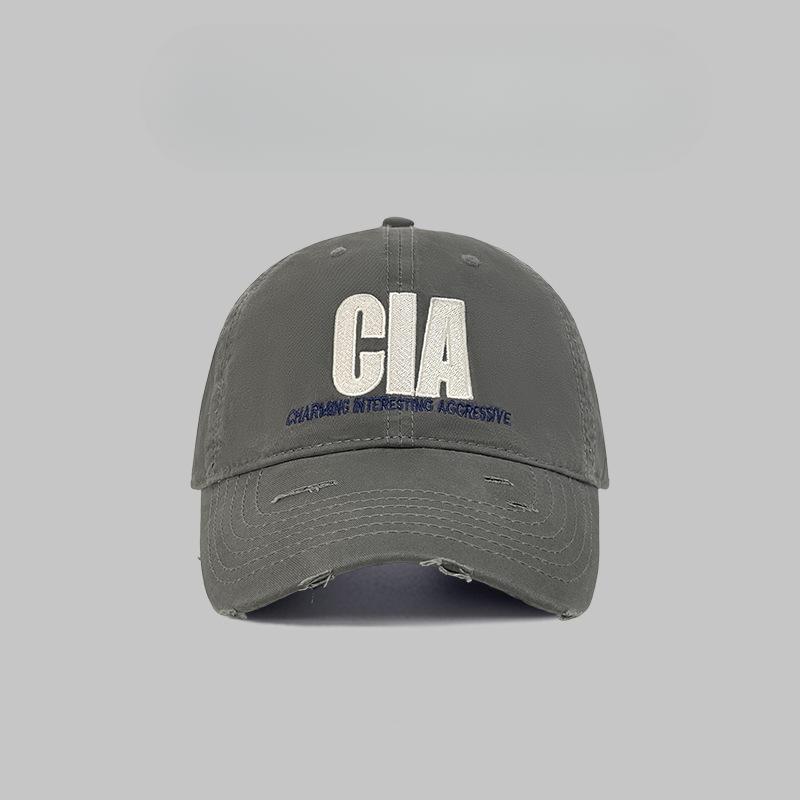 American Style Worn Out Letter Baseball Cap Women's Street Versatile Face Showing Small Duckball Cap Couple Traveling Sun Protection Leisure