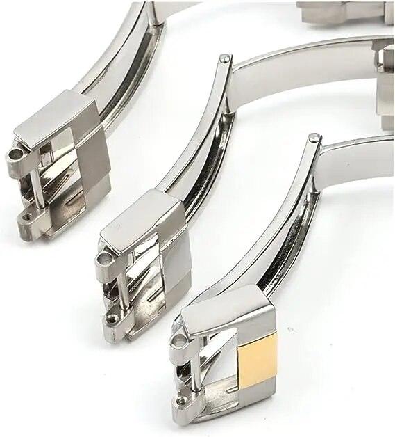 9 mm sammenleggbar spenne i rustfritt stål Glidelås Passer for Rolex For Submariner For Oysterflex For Daytona For GMT Klokkebånd D