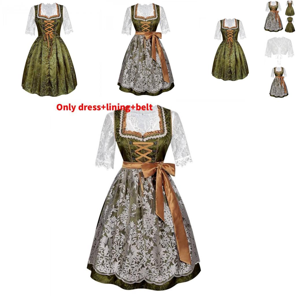 Bavarian Beer Festival Dress For Women With Polyester Fabric Halloween Costume For Stage Performance