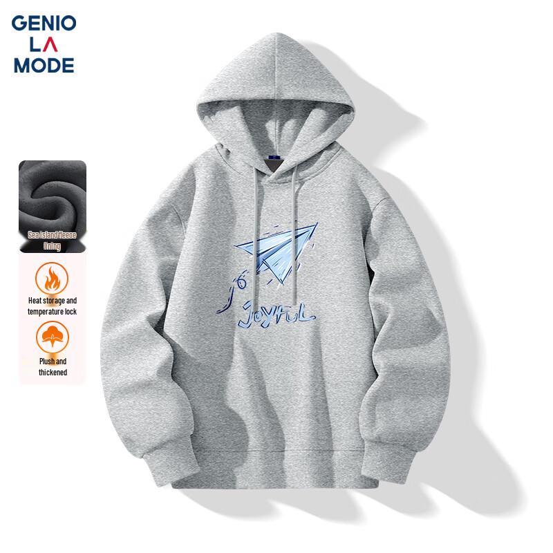 

GENIOLAMODE Men s Fleece-Lined Hooded Graphic Pullover Hoodie 2XL