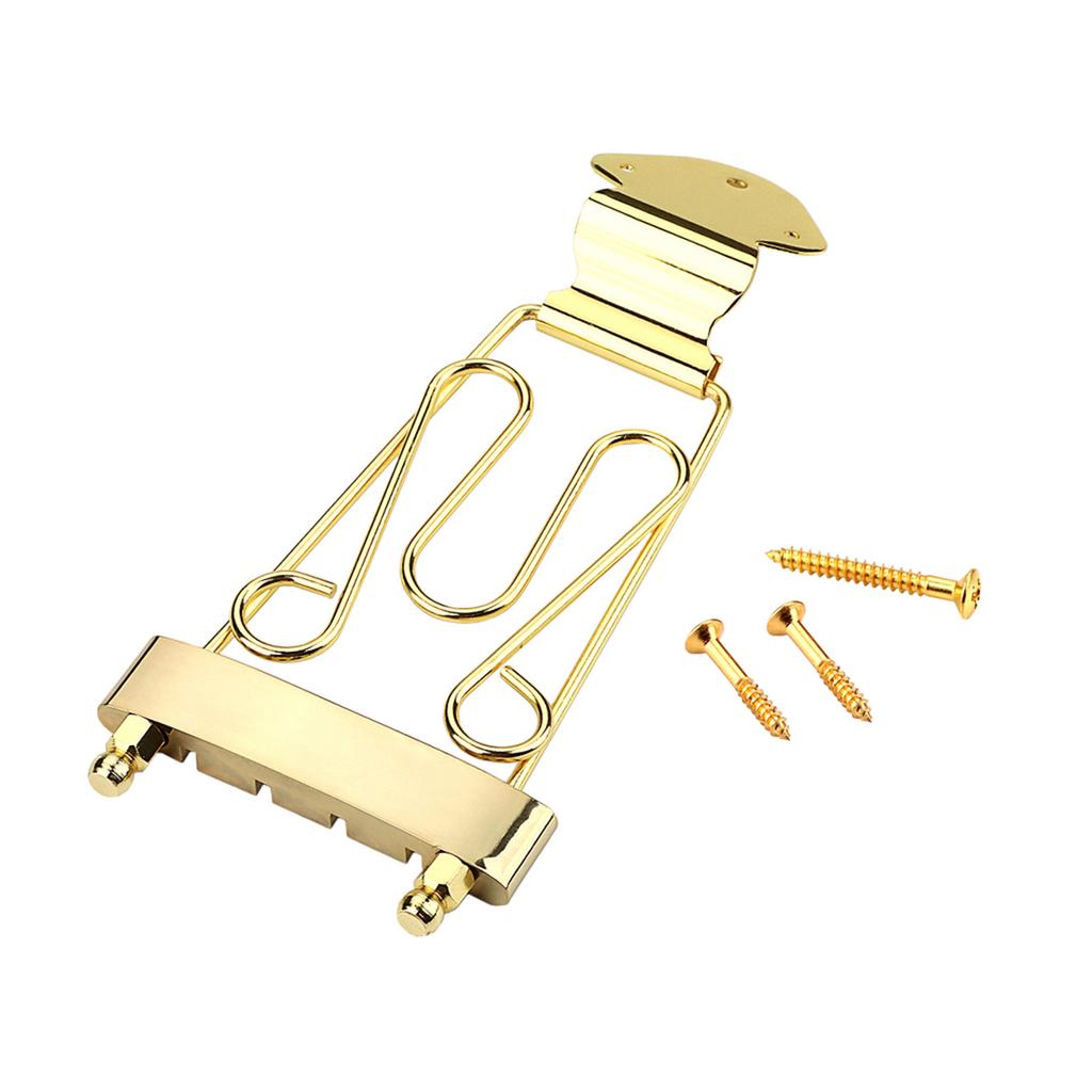 Set of Metal 4 Strings Jazzes Archtop Bass Trapeze Tailpiece with Wire Frame Hollow Out for 4 Strings Electric Bass
