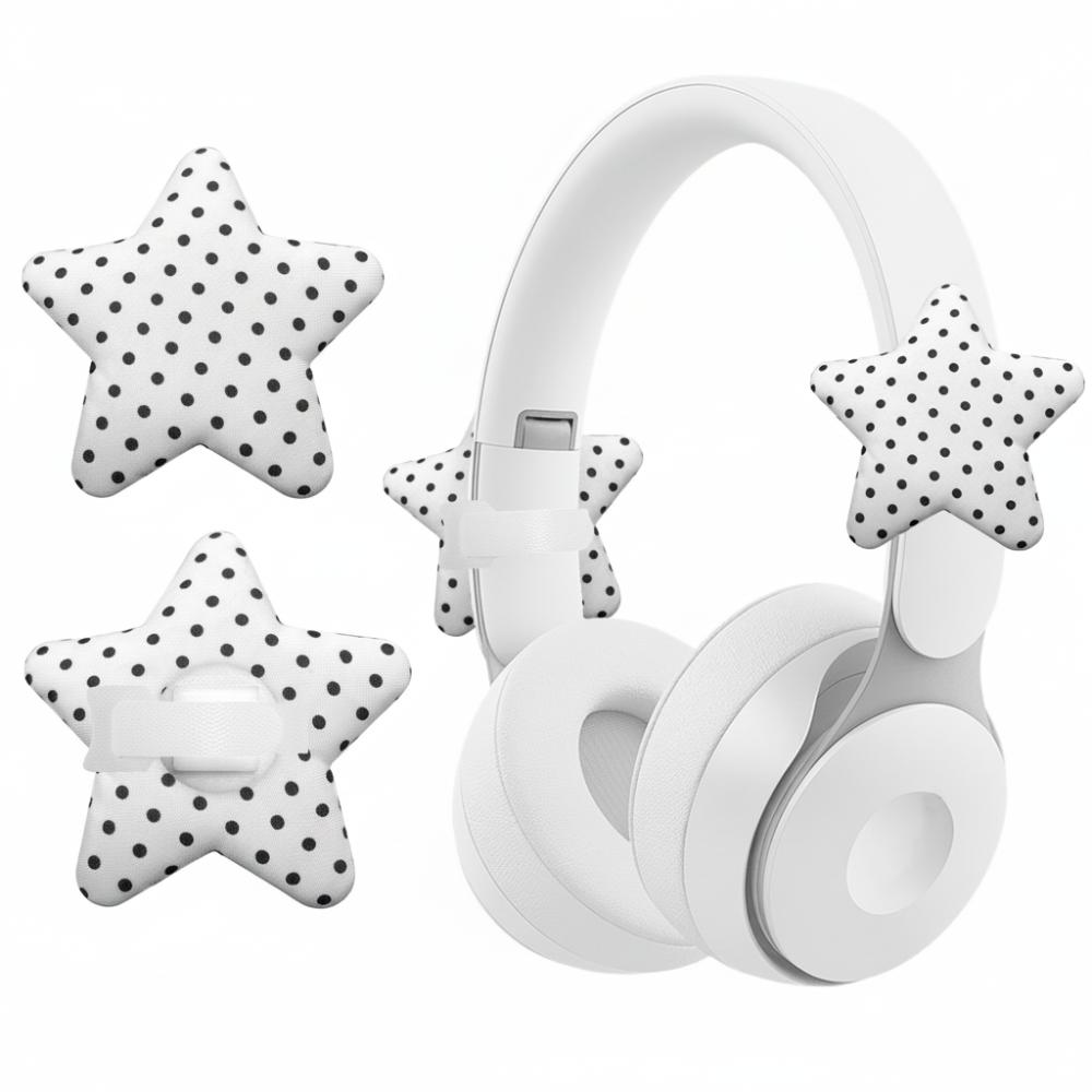 

2 Pack Creative Stars Shape Headphone Decorations 3D Adjustable Earphone Charms Gift DIY Headset Attachment Girls