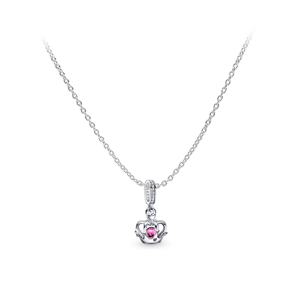 Pandora Pink Crown Set Unisex necklace Silver ZT2024102514A