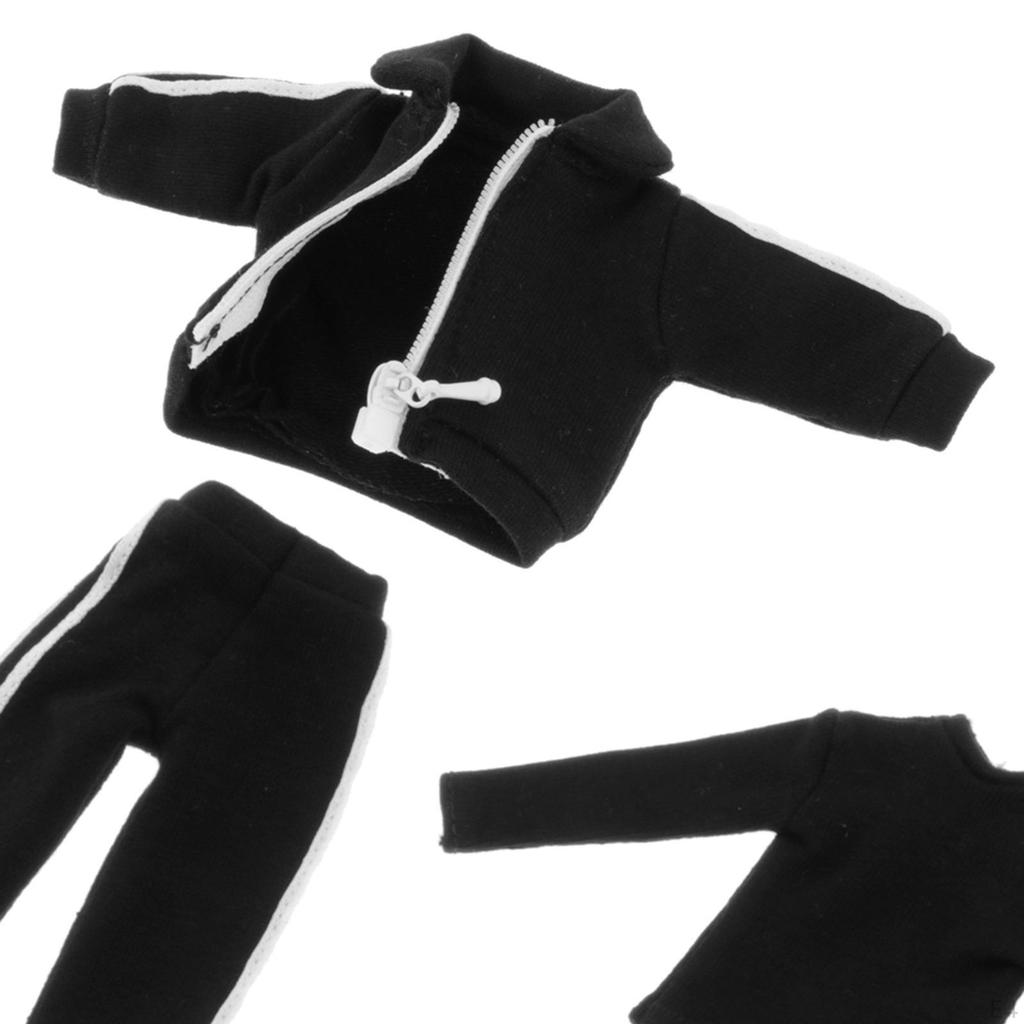 1/12 Male Action Figure Clothes Three Piece Set Base Shirt Pants Fashion Jacket Coat Miniature Men's