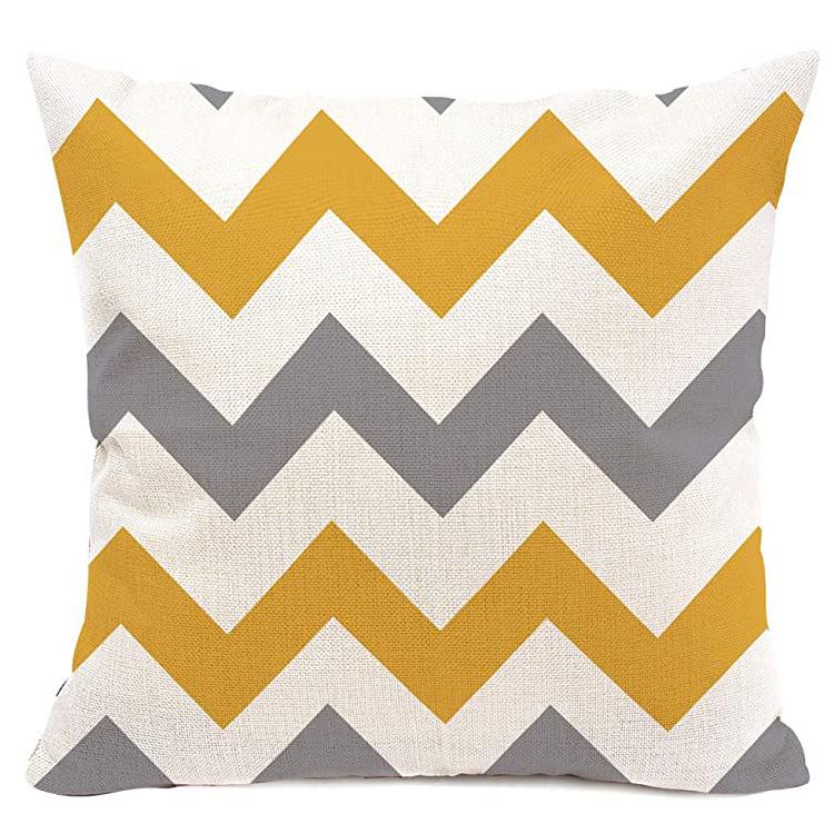 Striped Pillowcase Home Decoration Linen Pillow Cushion Waist Mat Sofa Pillowcase Geometric Abstract