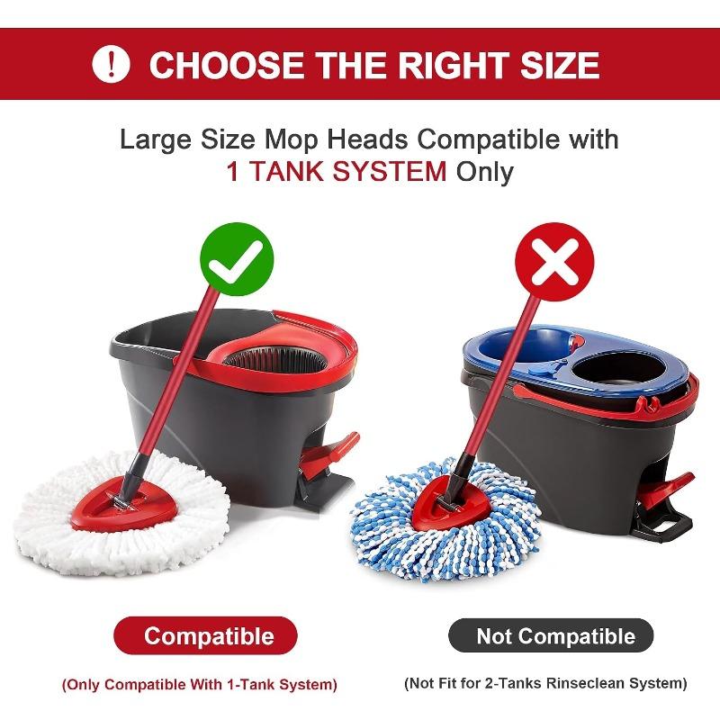 4er Pack Moppköpfe Ersatz für O-Ceda Easy Wrin Spin System, Mikrofaser Nachfüllungen, Leicht zu reinigender Mopp Ersatzkopf