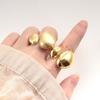 Double Oval Irregular Curved Ring Smooth Brushed Finish Minimalist Fashion Jewelry Band For Women