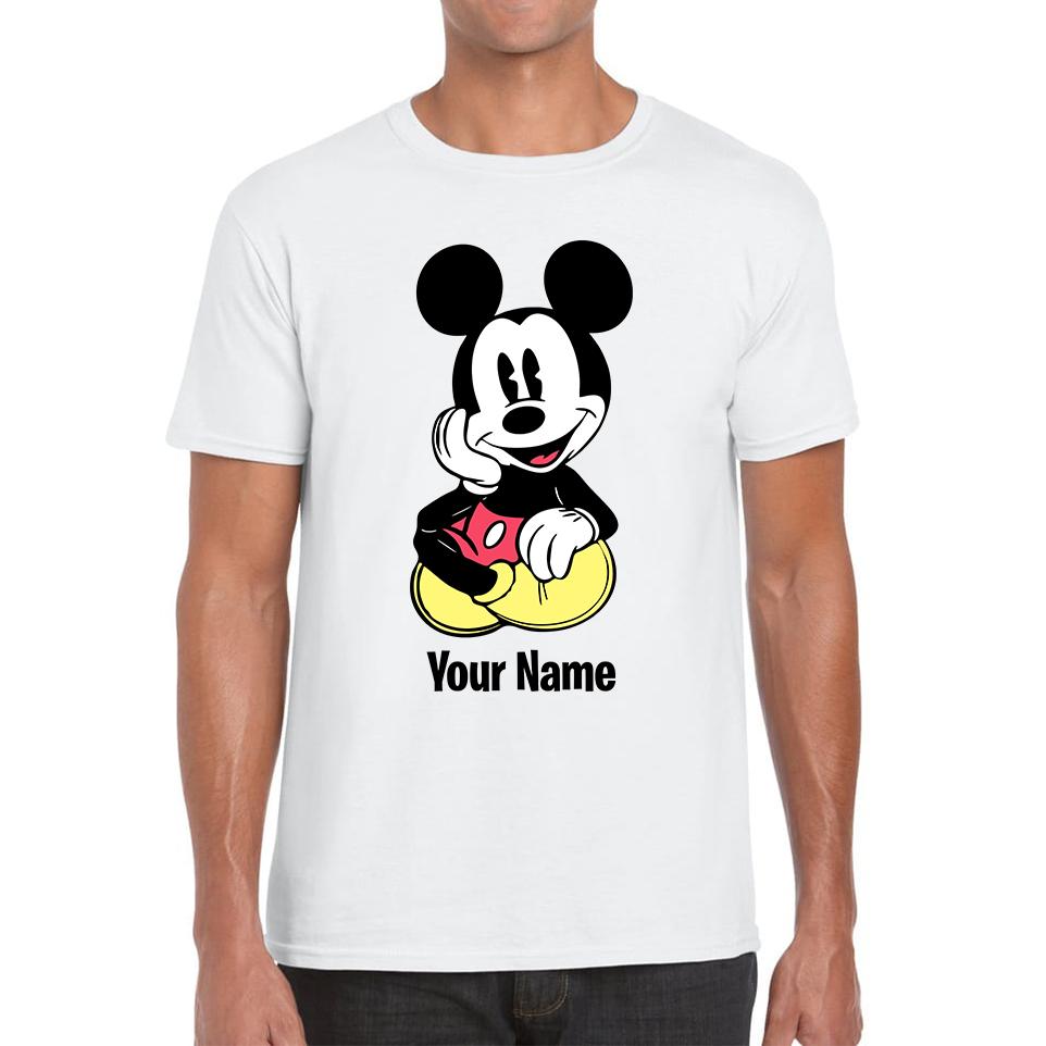 Personalised Disney Mickey Mouse Your Name Cartoon Character Disney World Walt Disney Mens Tee Top S