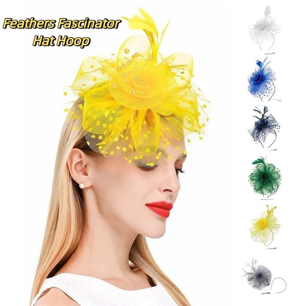 Bride Headdress Feathers Fascinator Hat Hoop Hair Clip Bride Headdress  Photography