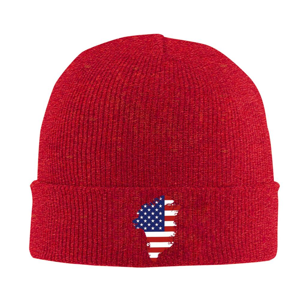 Greenland Map Bonnet Hats  Beanie Hats Winter Printed Knit Hat Retro Men Women Unisex Hippie Warm Soft Cap