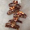 Heart Hair Claw Clips Leopard Print Large Hair Claw Retro Geometric Barrettes  Headwear