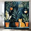 Funny Cat Shower Curtains Cute Cartoon Cat Bath Curtain,3d Printed Creative Bathroom Accessories Home Decoration With Hooks