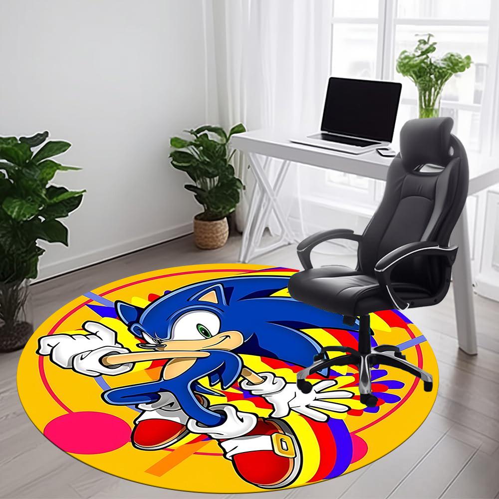 1PC Sonic Colors Office Round Area Rug, Indoor Mat Suitable For Office, Under Office Chairs Bedroom Living Room Home Decor DT1212064