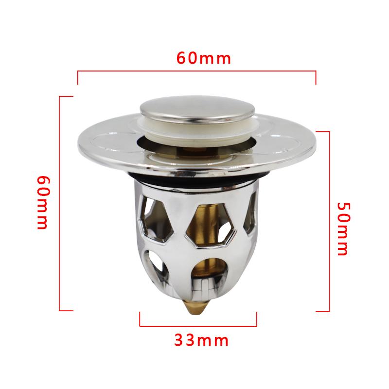 Universal Copper Pop-Up Bounce Core Basin Drain Rose Gold Filter Hair Catcher Deodorant Bath Stopper Kitchen Bathroom Tool