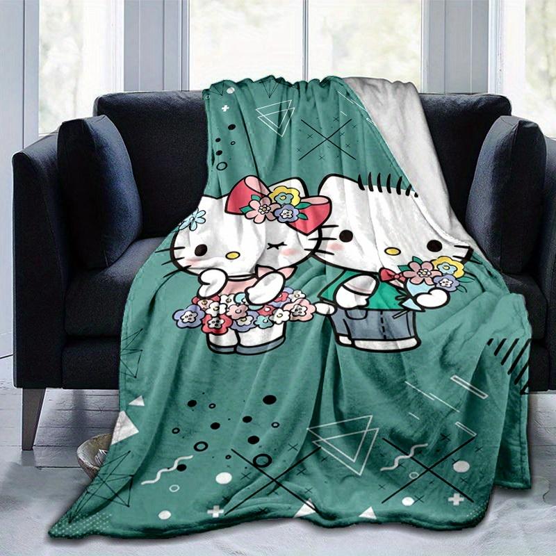 1pc. Hello Kitty Floral Bouquet Patterned Blanket - Perfect for Home Decor, Office Use, Outdoor Activities, and Gift Givingz0411221