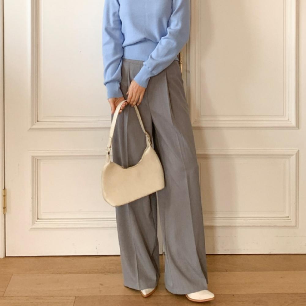 New Arrivals Open Run Pin Tuck Slacks Spring Flare Pants