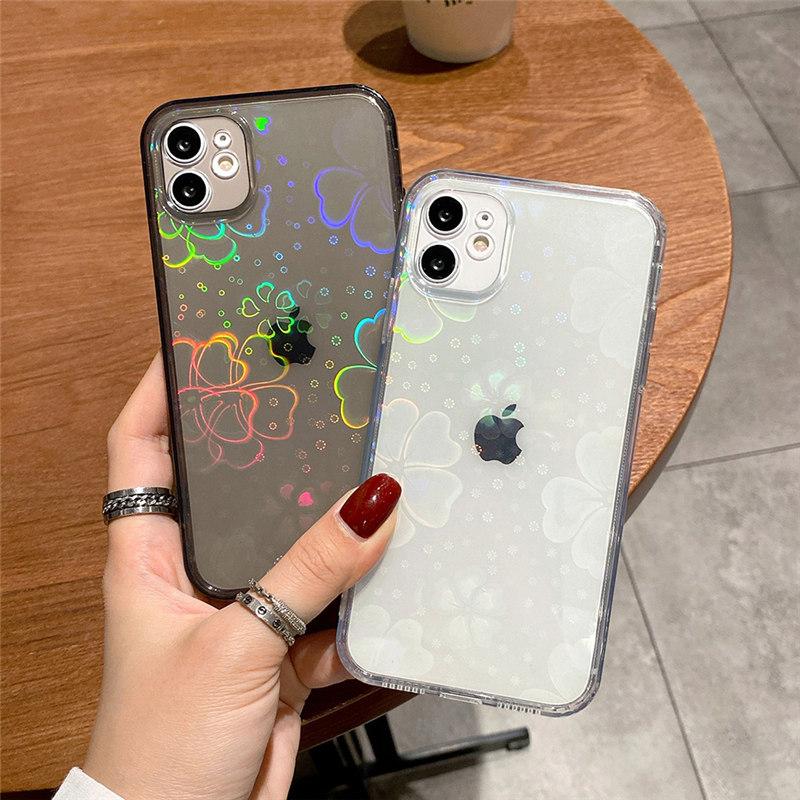 Gradient Rainbow Laser Cases For Iphone X Xs Max Xr Transparent Soft Fundas For Iphone 11 Xr 6s 7 8 Plus 12 Clear Acrylic Covers
