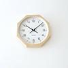 KATOMOKU muku clock 11 Octagonal Natural Wall Clock with Continuous Second Diameter km-94NARC8 Hand, 30.0cm (Radio-controlled)