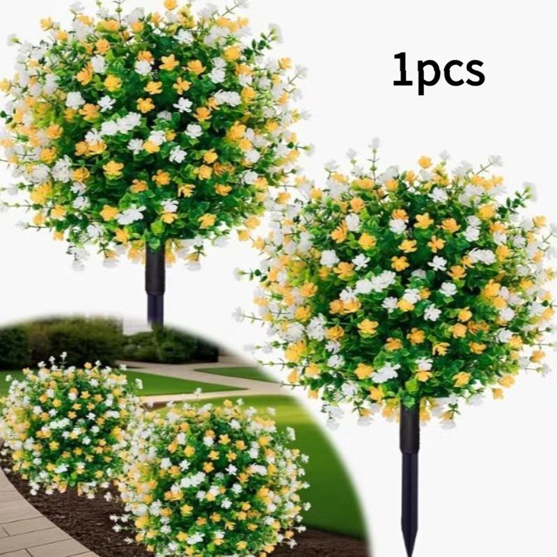 Artificial Flower,Artificial Petunias With Ground Stake, 18" Outdoor Faux Flowers For Garden, Yard, Planter And Porch