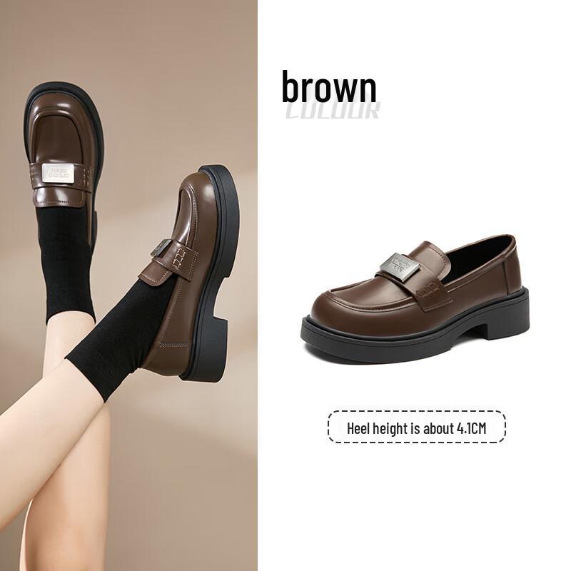 DaDong Women's British Style Thick-Soled Loafers